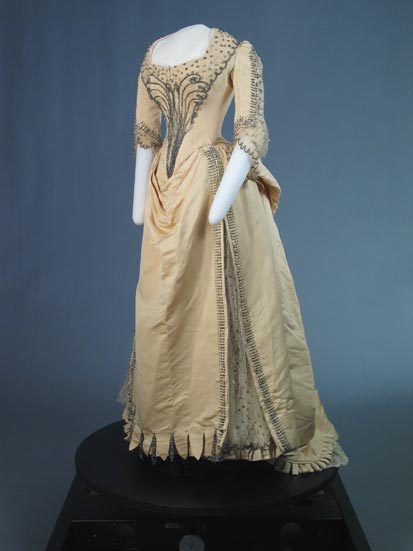 Ivory silk dress.